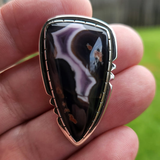 Purple Passion agate Sterling Silver collar pendant