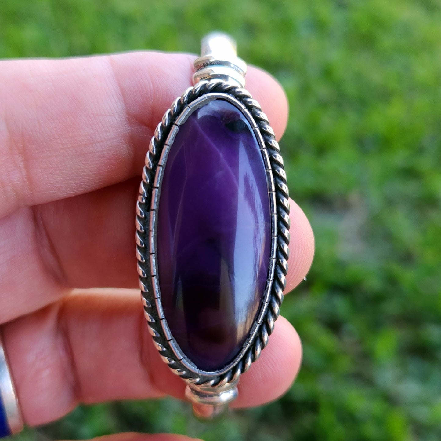 Sterling Silver Sugilite Cuff Bracelet