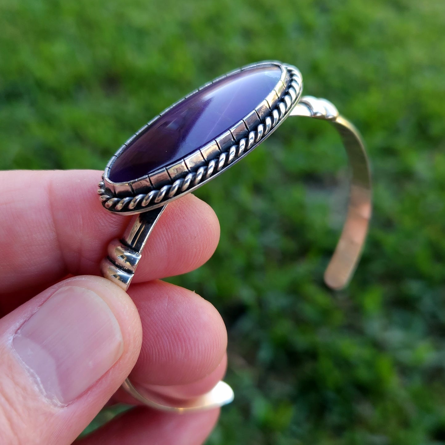 Sterling Silver Sugilite Cuff Bracelet