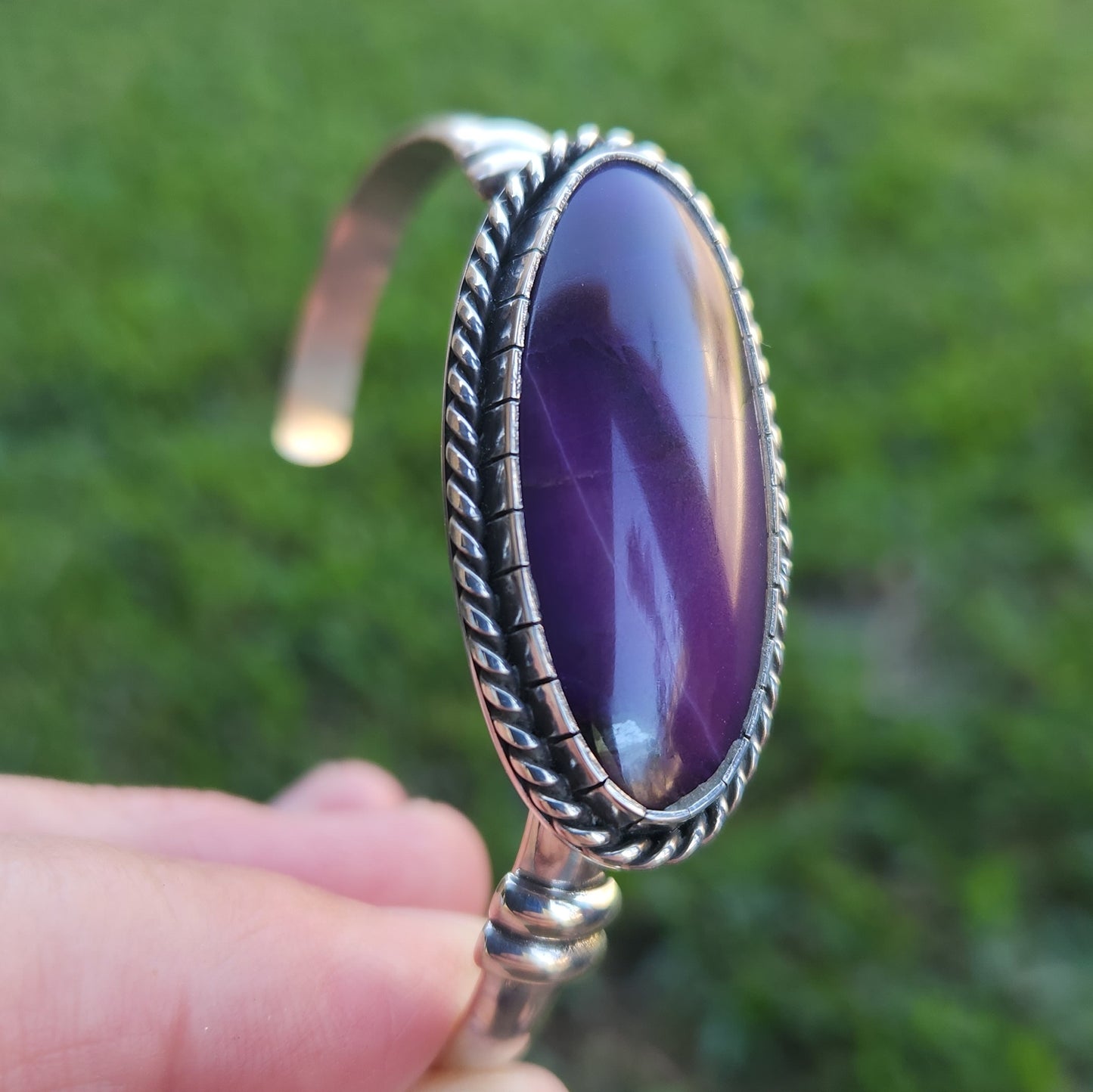 Sterling Silver Sugilite Cuff Bracelet