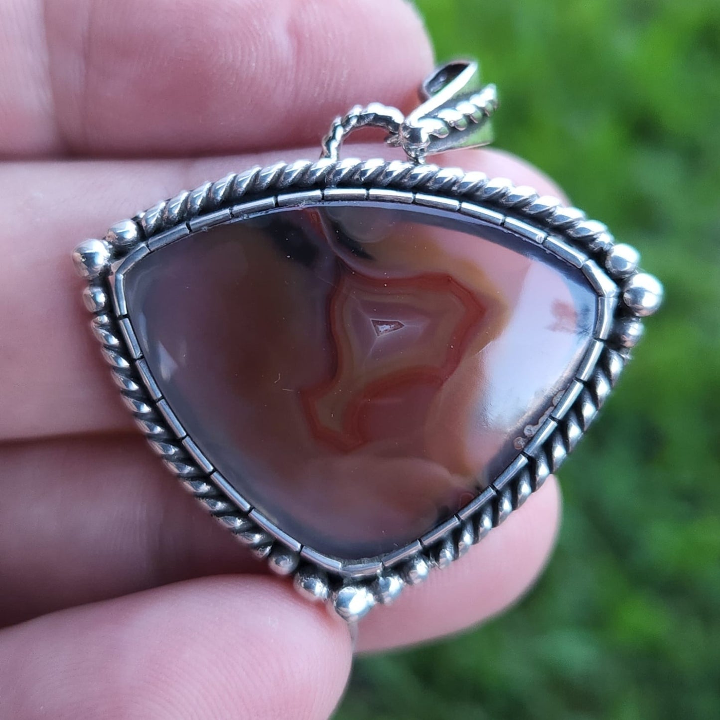 Sterling Silver Pendant - Condor Agate